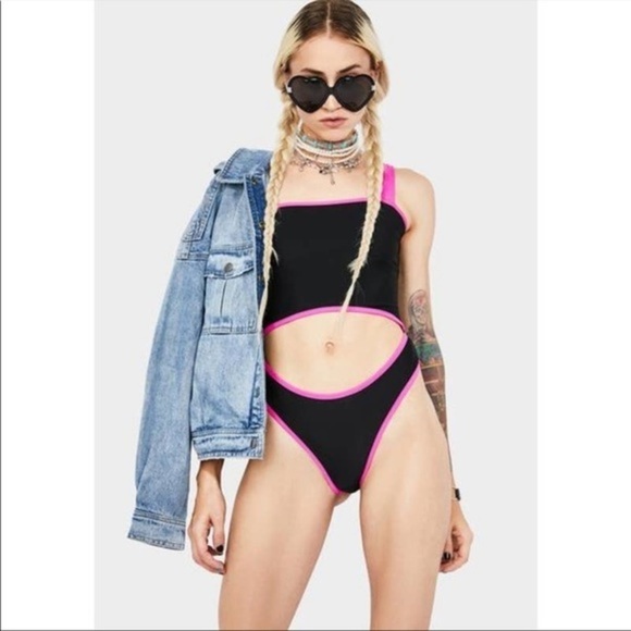 NWT Dream Bandits Black BAE WATCH CUT OUT BODYSUIT - Picture 1 of 9
